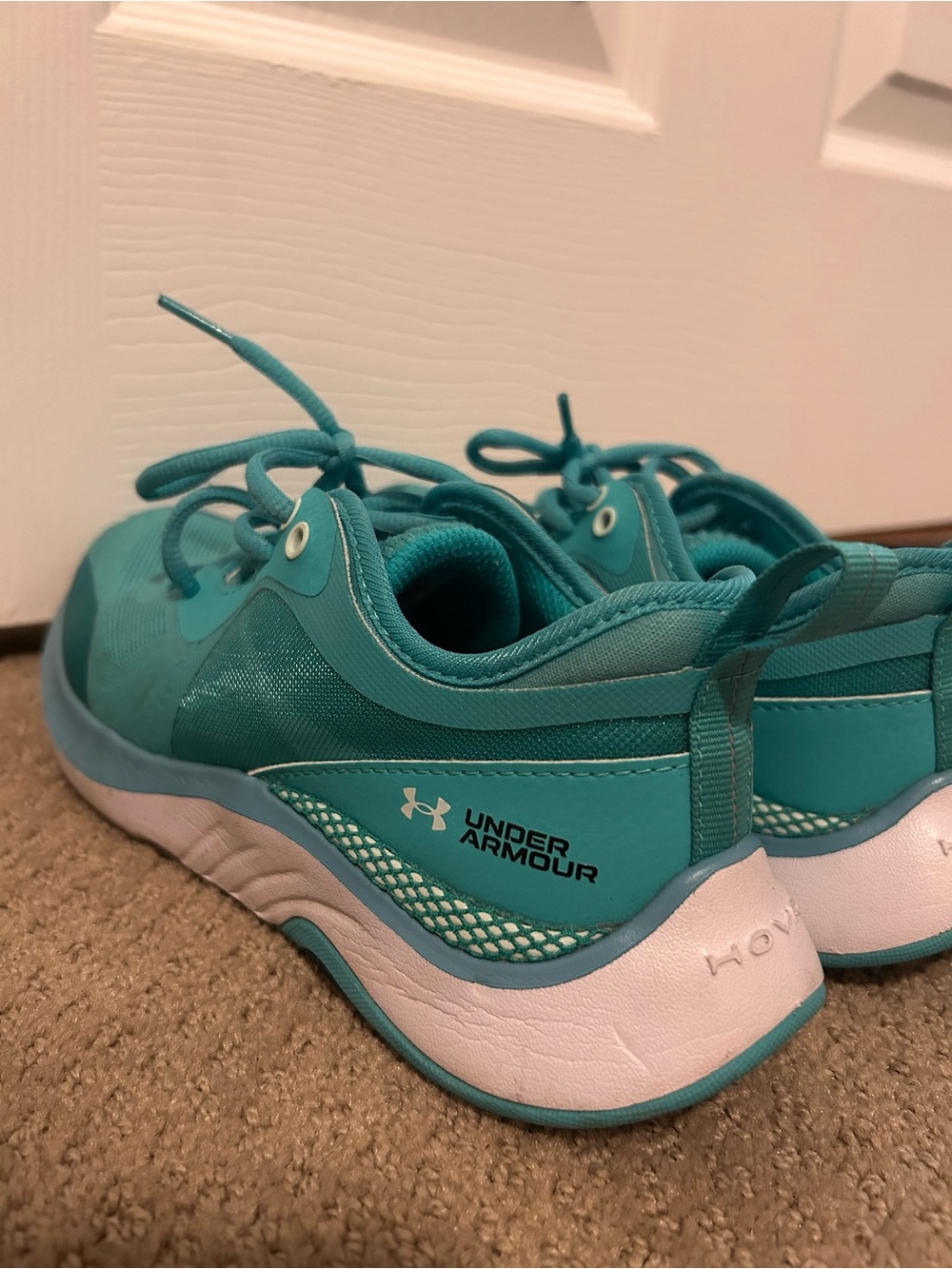 Under Armour Kids Teal and White Lightweight Sneakers